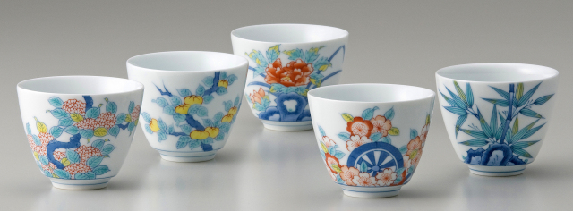 煎茶器－鍋島五種絵変り